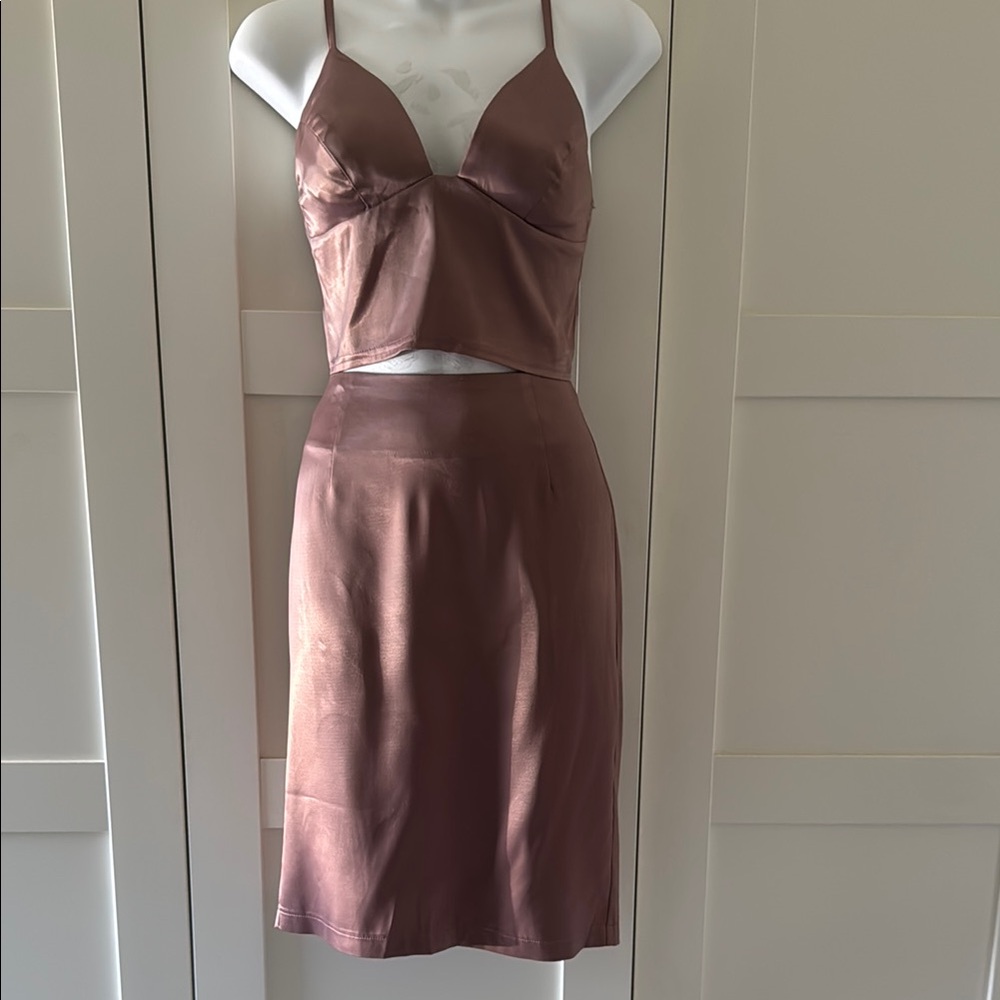 Sleek Mauve Two-Piece Dress